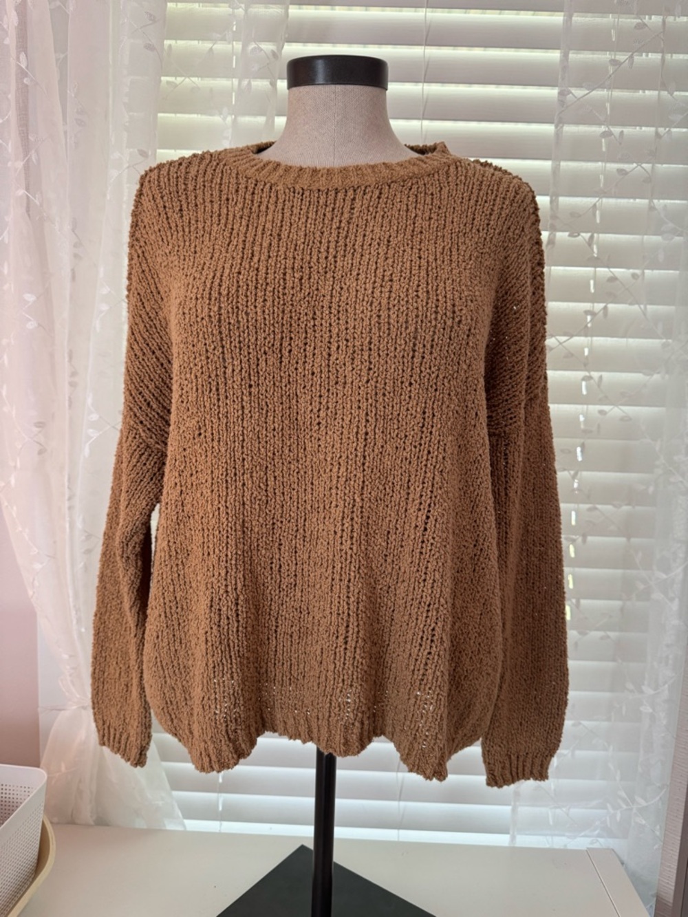 aerie Chestnut Brown Crewneck Knit Sweater